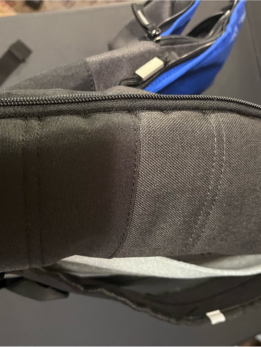 OGIO  Gray & Black Backpack with Blue Trim and Multiple Pockets - Picture 6 of 7